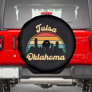 Vintage Tulsa Oklahoma Pride Spare Tire Cover Proud Oklahoman Gift TS12 Black Print Your Wear