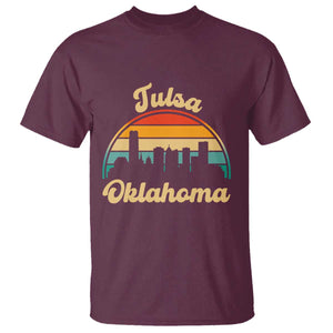 Vintage Tulsa Oklahoma Pride T Shirt Proud Oklahoman Gift TS12 Maroon Print Your Wear