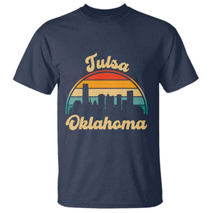 Vintage Tulsa Oklahoma Pride T Shirt Proud Oklahoman Gift TS12 Navy Print Your Wear