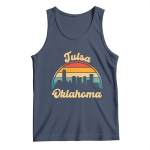 Vintage Tulsa Oklahoma Pride Tank Top Proud Oklahoman Gift TS12 Navy Print Your Wear
