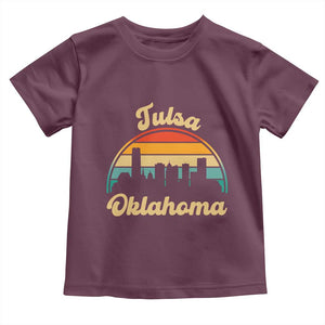 Vintage Tulsa Oklahoma Pride Toddler T Shirt Proud Oklahoman Gift TS12 Maroon Print Your Wear