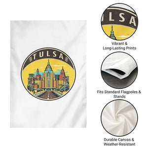 Vintage Tulsa Oklahoma Cityscape Pride Garden Flag TS12 Print Your Wear