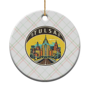 Vintage Tulsa Oklahoma Cityscape Pride Ceramic Ornament TS12 1pc Christmas Plaid Print Your Wear