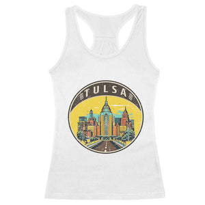 Vintage Tulsa Oklahoma Cityscape Pride Racerback Tank Top TS12 White Print Your Wear