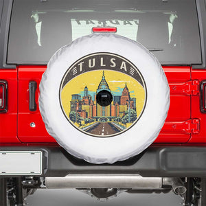 Vintage Tulsa Oklahoma Cityscape Pride Spare Tire Cover TS12 White Print Your Wear