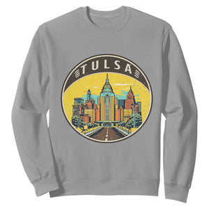 Vintage Tulsa Oklahoma Cityscape Pride Sweatshirt TS12 Sport Gray Print Your Wear