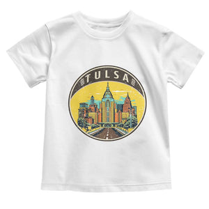 Vintage Tulsa Oklahoma Cityscape Pride Toddler T Shirt TS12 White Print Your Wear