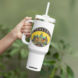 Vintage Tulsa Oklahoma Cityscape Pride Tumbler With Handle TS12 Print Your Wear