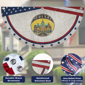 Vintage Tulsa Oklahoma Cityscape Pride Patriotic Fan Flag