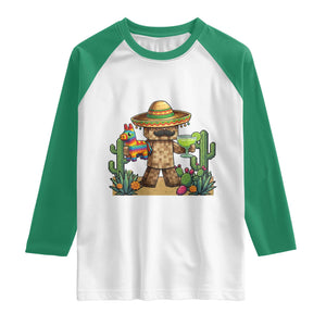 Cinco De Mayo Mexican Gamer Raglan Shirt Video Game Fiesta Gift TS12 White Kelly Green Print Your Wear