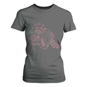 Funny Raccoon Adult Humor Gag Gift T Shirt For Women Pound My Cake Daddy TS12 Dark Heather Print Your Wear