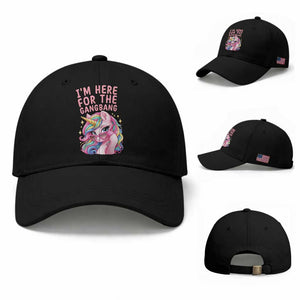 Funny Adult Humor Baseball Cap I Am Here For The Gangb*ng TS12 Baseball Cap Universal Fit Black Print Your Wear