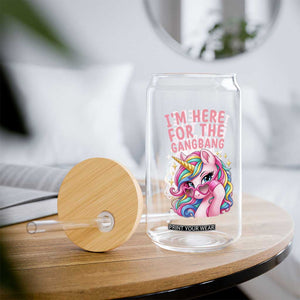 Funny Adult Humor Glass Can I Am Here For The Gangb*ng TS12 Print Your Wear