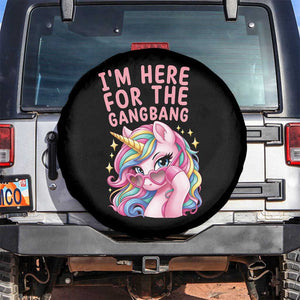 Funny Adult Humor Spare Tire Cover I Am Here For The Gangb*ng TS12 No hole Black Print Your Wear