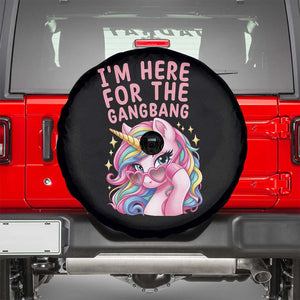 Funny Adult Humor Spare Tire Cover I Am Here For The Gangb*ng TS12 Black Print Your Wear