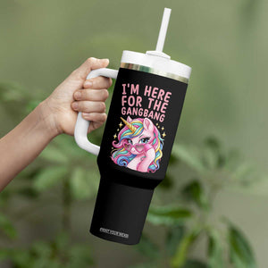 Funny Adult Humor Tumbler With Handle I Am Here For The Gangb*ng TS12 Print Your Wear