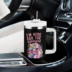 Funny Adult Humor Tumbler With Handle I Am Here For The Gangb*ng TS12 Print Your Wear