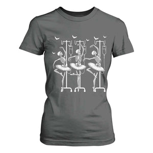 Emergency Room RN Nurse Halloween T Shirt For Women Dancing Skeleton TS12 Dark Heather Print Your Wear