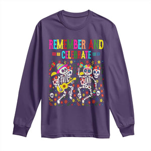Dia De Los Muertos Skeleton Long Sleeve Shirt Remember And Celebrate Mexican Festival TS12 Purple Print Your Wear