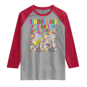 Dia De Los Muertos Skeleton Raglan Shirt Remember And Celebrate Mexican Festival TS12 Sport Gray Red Print Your Wear