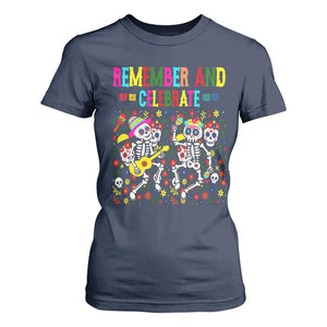 Dia De Los Muertos Skeleton T Shirt For Women Remember And Celebrate Mexican Festival TS12 Navy Print Your Wear