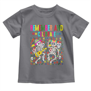 Dia De Los Muertos Skeleton Toddler T Shirt Remember And Celebrate Mexican Festival TS12 Charcoal Print Your Wear