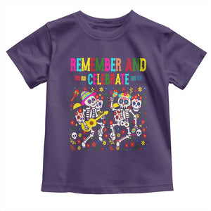 Dia De Los Muertos Skeleton Toddler T Shirt Remember And Celebrate Mexican Festival TS12 Purple Print Your Wear