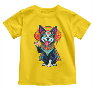 Dia De Los Muertos Border Collie Toddler T Shirt Sugar Skull Dog Day Of The Dead Gift TS12 Daisy Print Your Wear