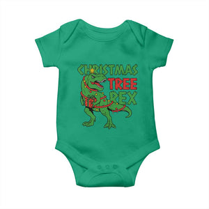 Christmas Dinosaur Baby Onesie Funny Tree Rex Xmas Light TS12 Irish Green Print Your Wear