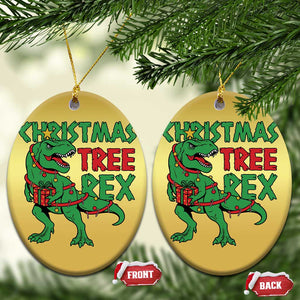Xmas Dinosaur Christmas Ornament Funny Tree Rex Xmas Light TS12 Oval Gold Print Your Wear