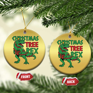 Xmas Dinosaur Christmas Ornament Funny Tree Rex Xmas Light TS12 Circle Gold Print Your Wear