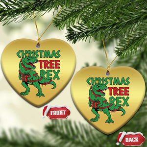 Xmas Dinosaur Christmas Ornament Funny Tree Rex Xmas Light TS12 Heart Gold Print Your Wear