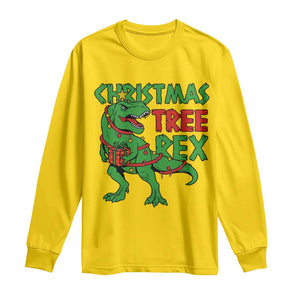 Christmas Dinosaur Long Sleeve Shirt Funny Tree Rex Xmas Light TS12 Daisy Print Your Wear