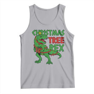 Christmas Dinosaur Tank Top Funny Tree Rex Xmas Light TS12 Athletic Heather Print Your Wear