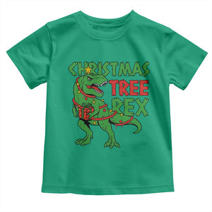 Christmas Dinosaur Toddler T Shirt Funny Tree Rex Xmas Light TS12 Irish Green Print Your Wear