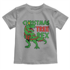 Christmas Dinosaur Toddler T Shirt Funny Tree Rex Xmas Light TS12 Sport Gray Print Your Wear
