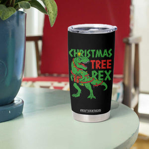 Christmas Dinosaur Tumbler Cup Funny Tree Rex Xmas Light TS12 Print Your Wear