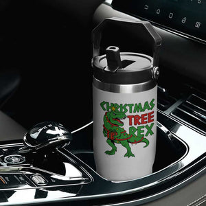 Christmas Dinosaur Flip Straw Tumbler Funny Tree Rex Xmas Light TS12 Print Your Wear