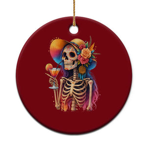 Funny Summer Sugar Skull Cocktail Lover Ceramic Ornament TS12 1pc Red Print Your Wear