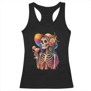 Funny Summer Sugar Skull Cocktail Lover Racerback Tank Top TS12 Black Print Your Wear