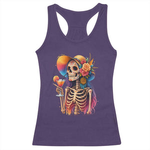 Funny Summer Sugar Skull Cocktail Lover Racerback Tank Top TS12 Purple Print Your Wear