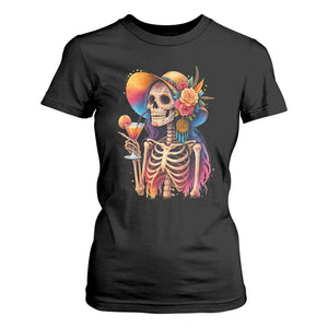 Funny Summer Sugar Skull Cocktail Lover T Shirt For Women TS12 Black Print Your Wear
