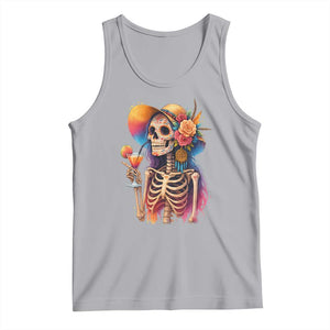 Funny Summer Sugar Skull Cocktail Lover Tank Top TS12 Athletic Heather Print Your Wear