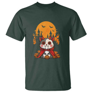 Halloween Cat T Shirt Horror Vampire Kawaii Chibi Kitten TS12 Dark Forest Green Print Your Wear