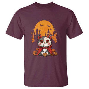 Halloween Cat T Shirt Horror Vampire Kawaii Chibi Kitten TS12 Maroon Print Your Wear