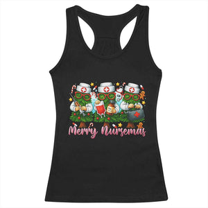 Christmas Nurse Racerback Tank Top Funny Merry Nursemas Pine Tree TS12 Black Print Your Wear