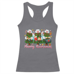 Christmas Nurse Racerback Tank Top Funny Merry Nursemas Pine Tree TS12 Charcoal Print Your Wear