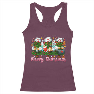 Christmas Nurse Racerback Tank Top Funny Merry Nursemas Pine Tree TS12 Maroon Print Your Wear
