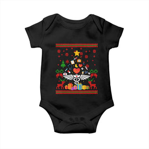 Funny Christmas Healthcare Worker Baby Onesie Nurses And Doctors Pine Tree TS12 Black Print Your Wear