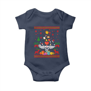 Funny Christmas Healthcare Worker Baby Onesie Nurses And Doctors Pine Tree TS12 Navy Print Your Wear